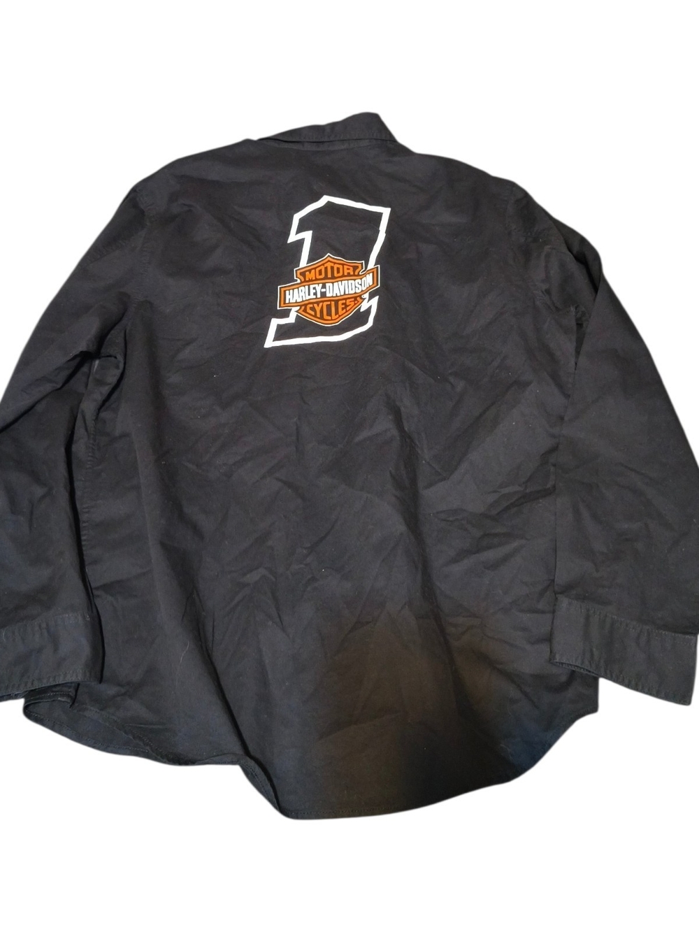 Harley Davidson Logo Button Down Long Sleeve Shirt Black 98749-20VM Mens Large